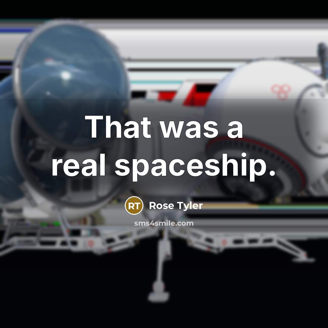 “That was a real spaceship.” quote by Rose Tyler