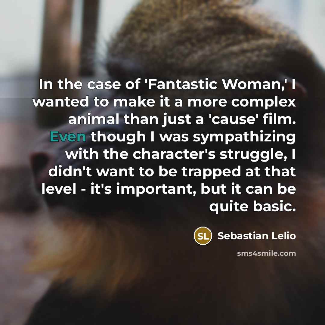 “In the case of 'Fantastic Woman,' I wanted to make…” quote by Sebastian Lelio