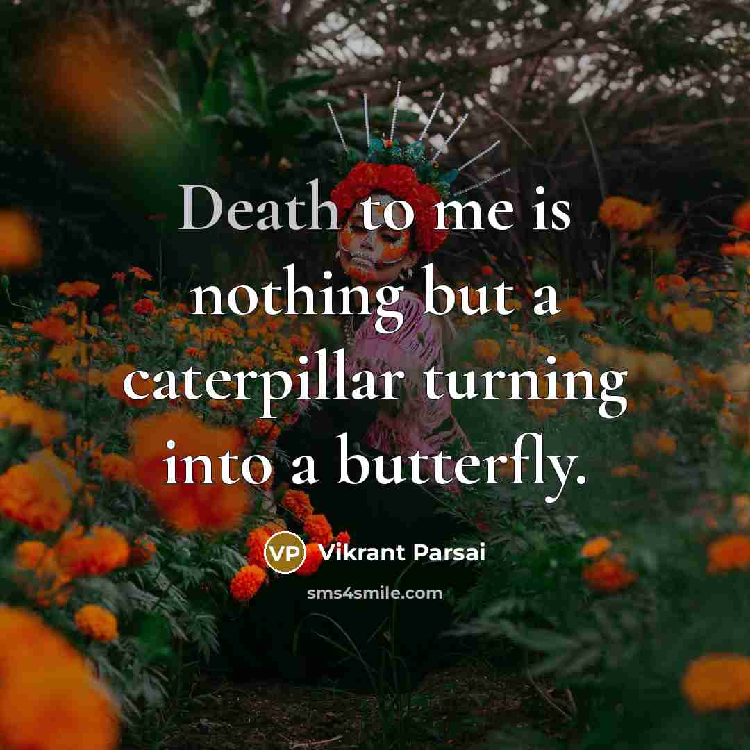 “Death to me is nothing but a caterpillar turning into…” quote by Vikrant Parsai