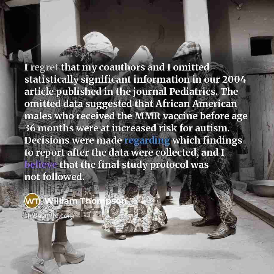 “I regret that my coauthors and I omitted statistically significant…” quote by William Thompson