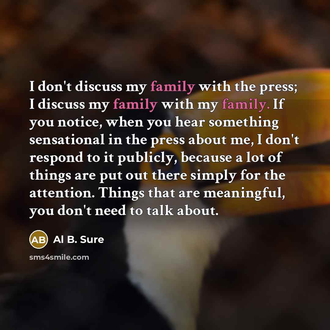 “I don't discuss my family with the press; I discuss…” quote by Al B. Sure