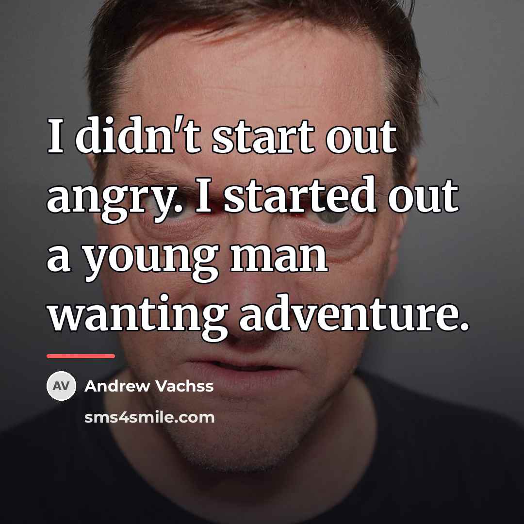 “I didn't start out angry. I started out a young…” quote by Andrew Vachss