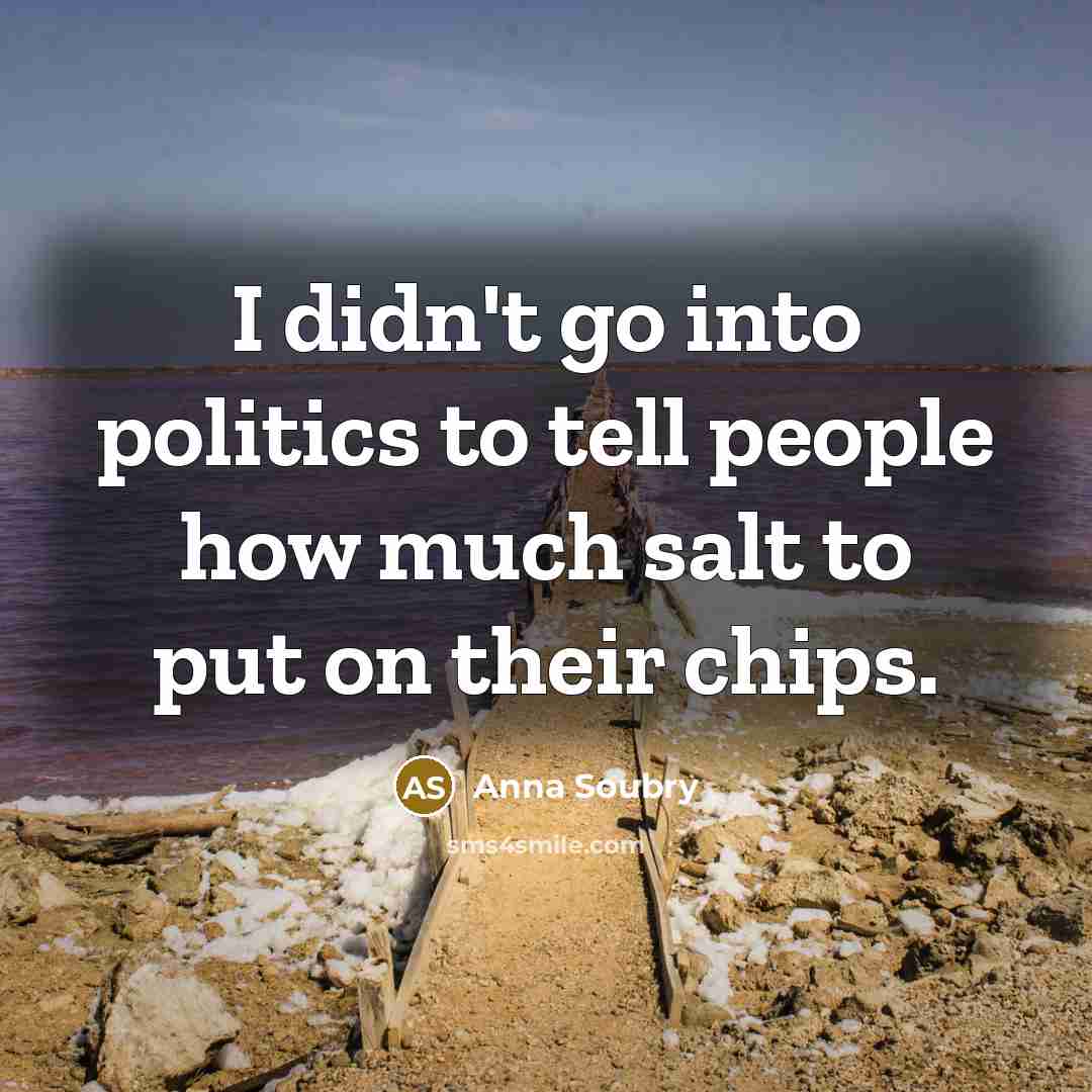 “I didn't go into politics to tell people how much…” quote by Anna Soubry