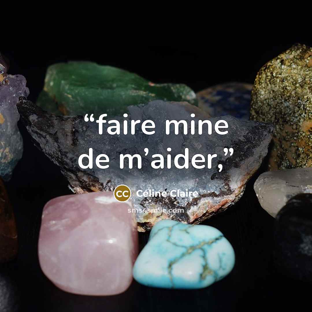“faire mine de m’aider,” quote by Céline Claire