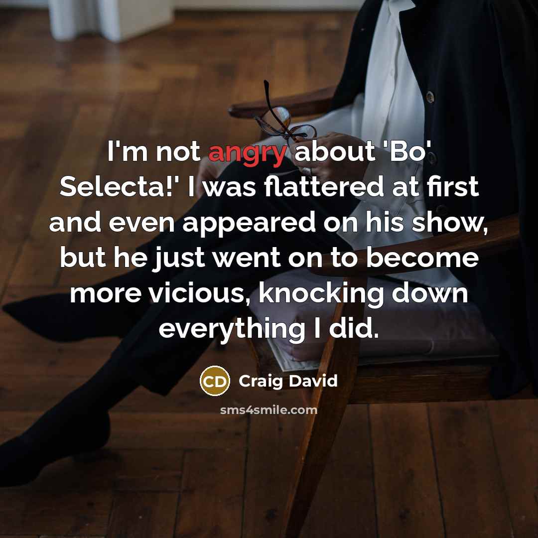 “I'm not angry about 'Bo' Selecta!' I was flattered at…” quote by Craig David