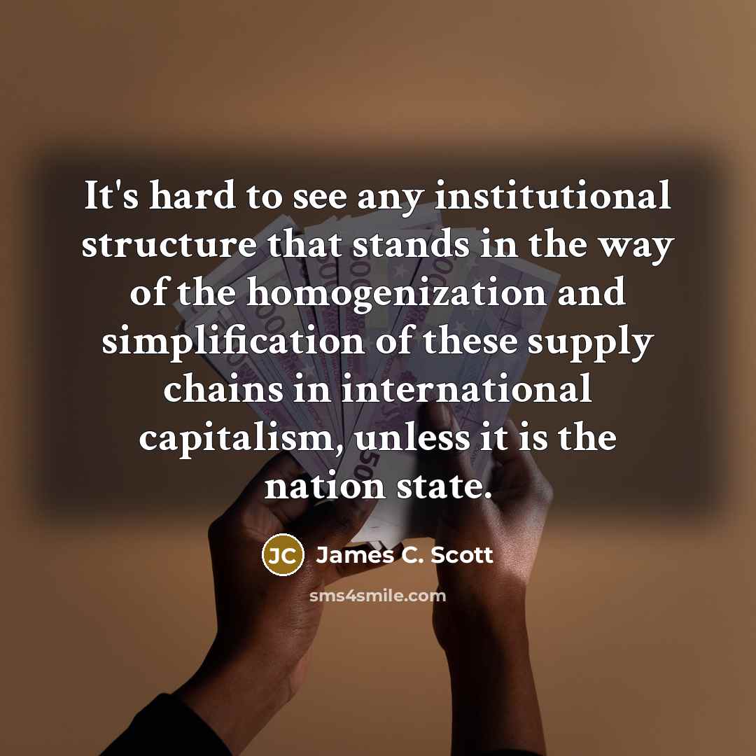 “It's hard to see any institutional structure that stands in…” quote by James C. Scott