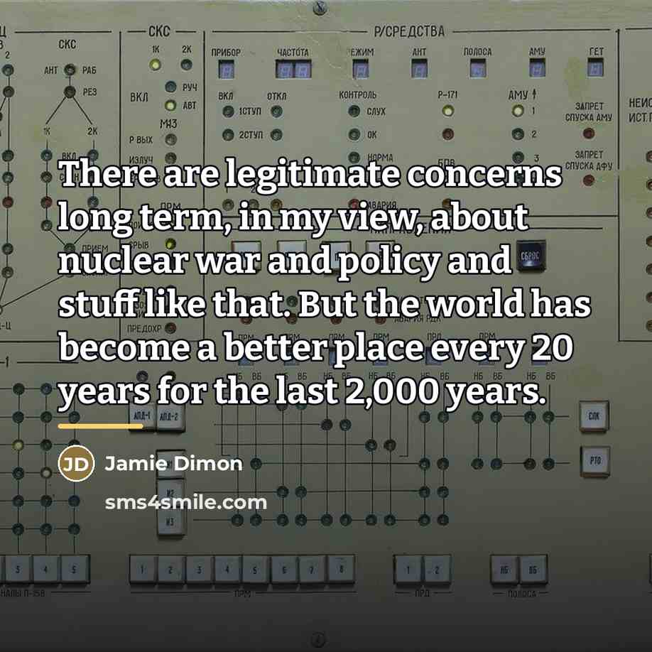 “There are legitimate concerns long term, in my view, about…” quote by Jamie Dimon