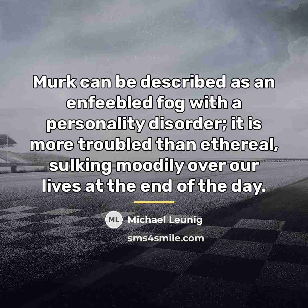 “Murk can be described as an enfeebled fog with a…” quote by Michael Leunig
