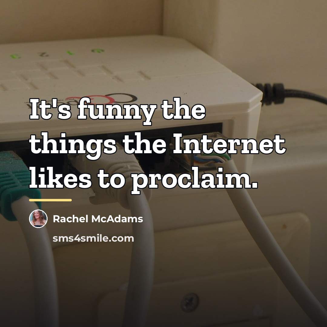 “It's funny the things the Internet likes to proclaim.…” quote by Rachel McAdams