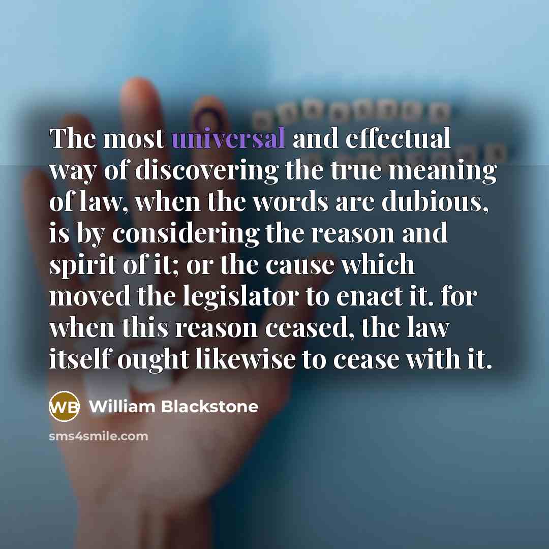 “The most universal and effectual way of discovering the true…” quote by William Blackstone