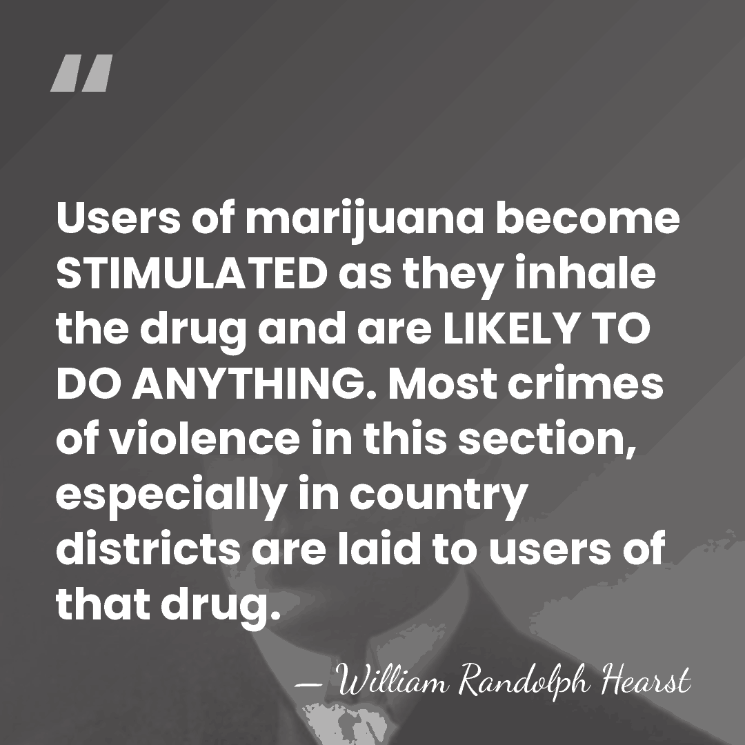 Users of marijuana become STIMULATED as they inhale the drug and are&hellip; - William Randolph Hearst