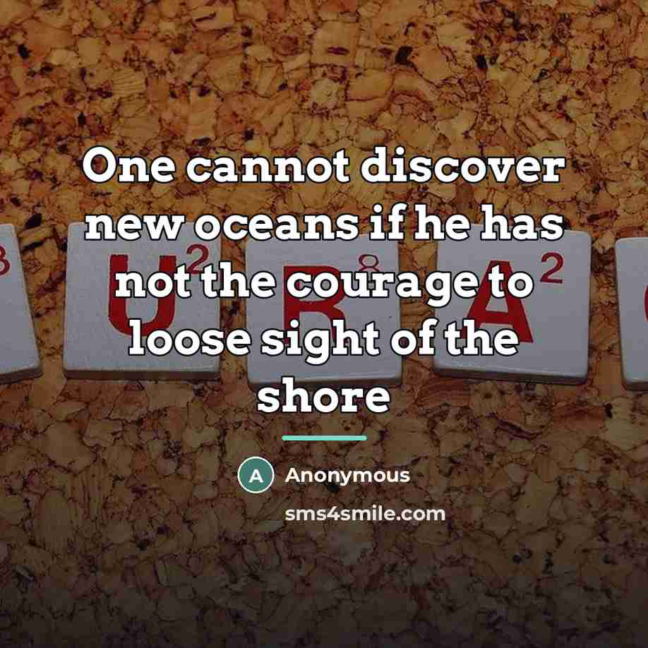 “One cannot discover new oceans if he has not the…” quote by Anonymous