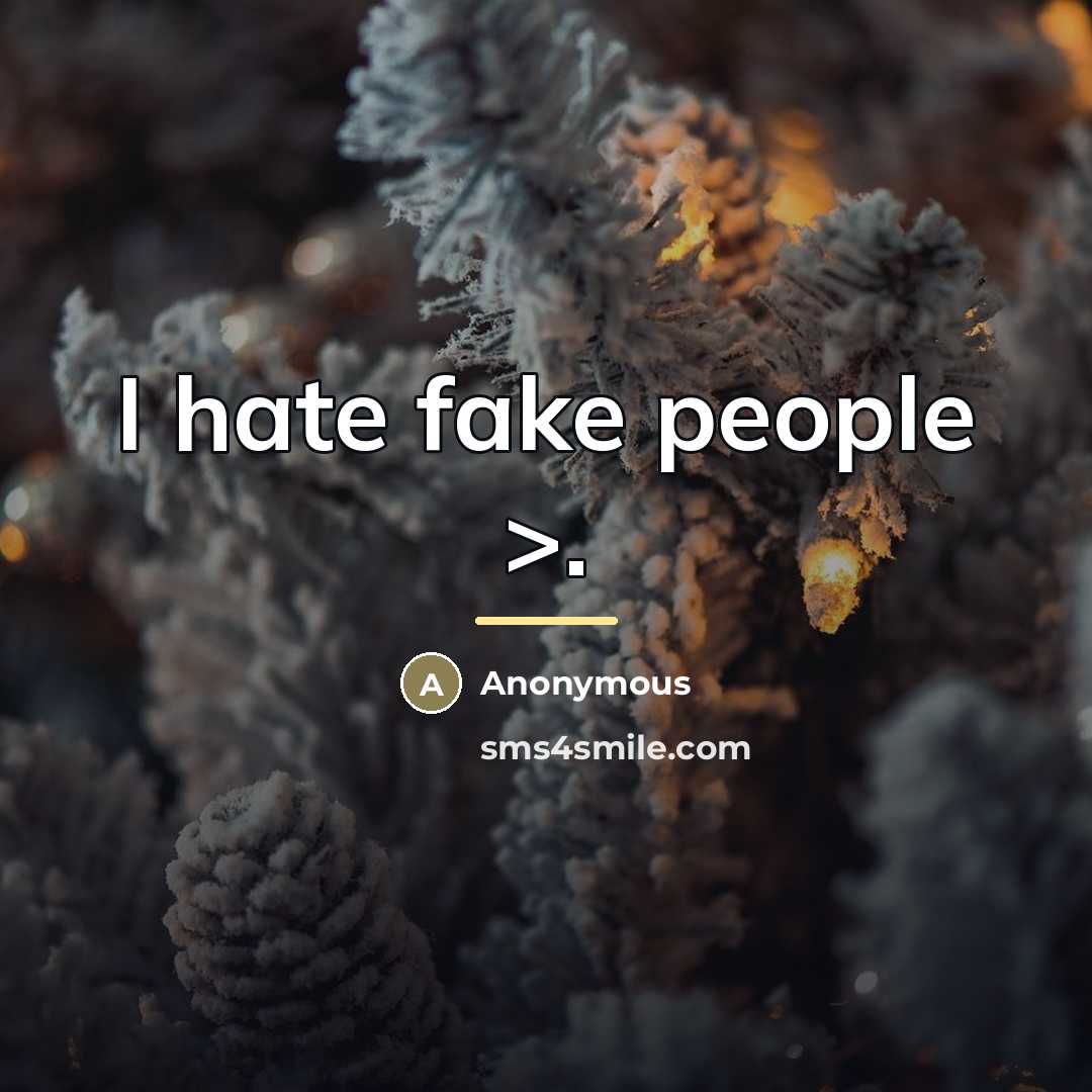 “I hate fake people >.…” quote by Anonymous