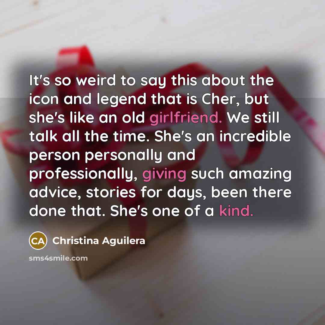 “It's so weird to say this about the icon and…” quote by Christina Aguilera