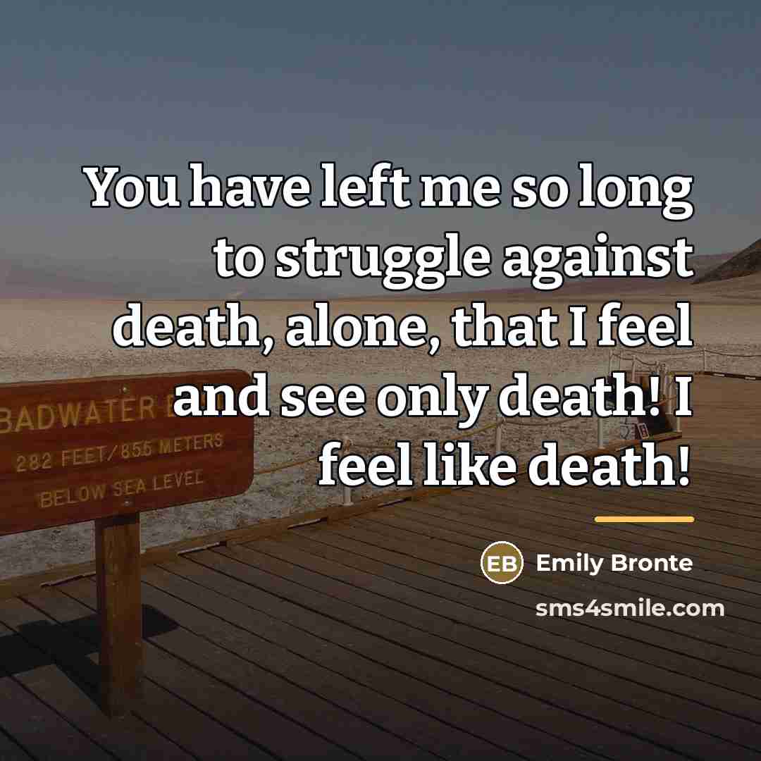 “You have left me so long to struggle against death,…” quote by Emily Bronte