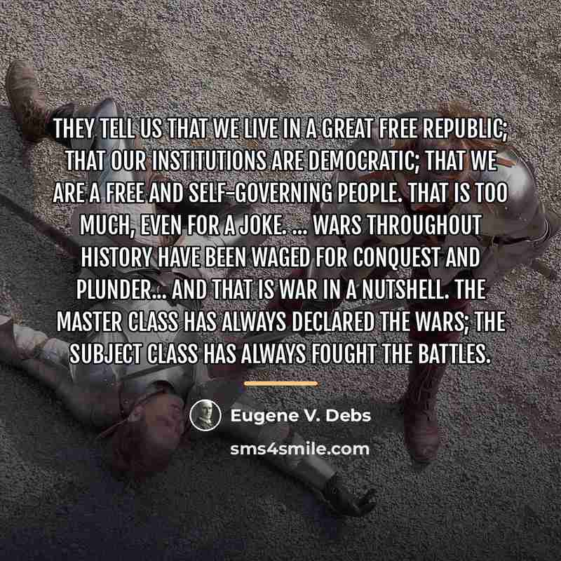 “They tell us that we live in a great free…” quote by Eugene V. Debs