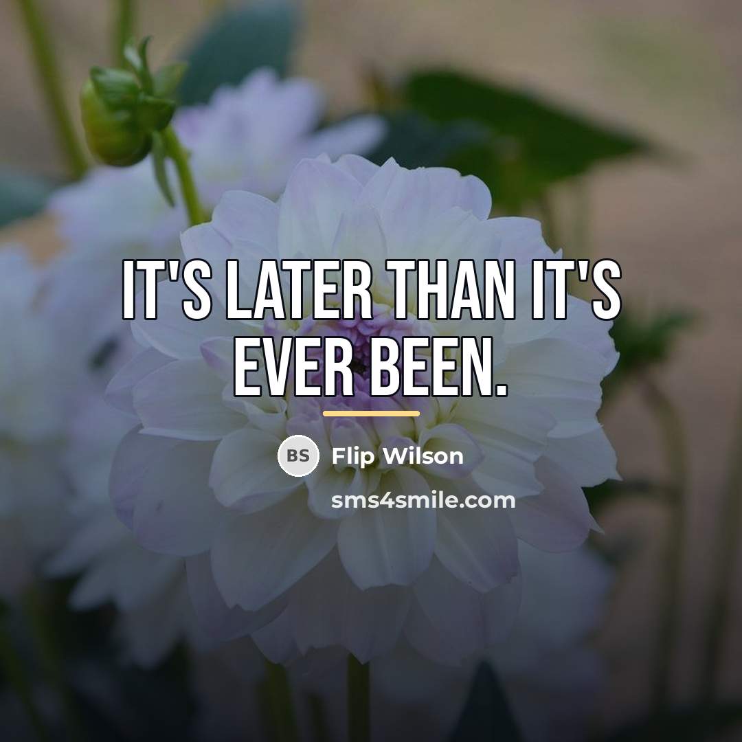 “It's later than it's ever been.…” quote by Flip Wilson