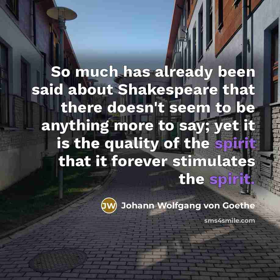 “So much has already been said about Shakespeare that there…” quote by Johann Wolfgang von Goethe