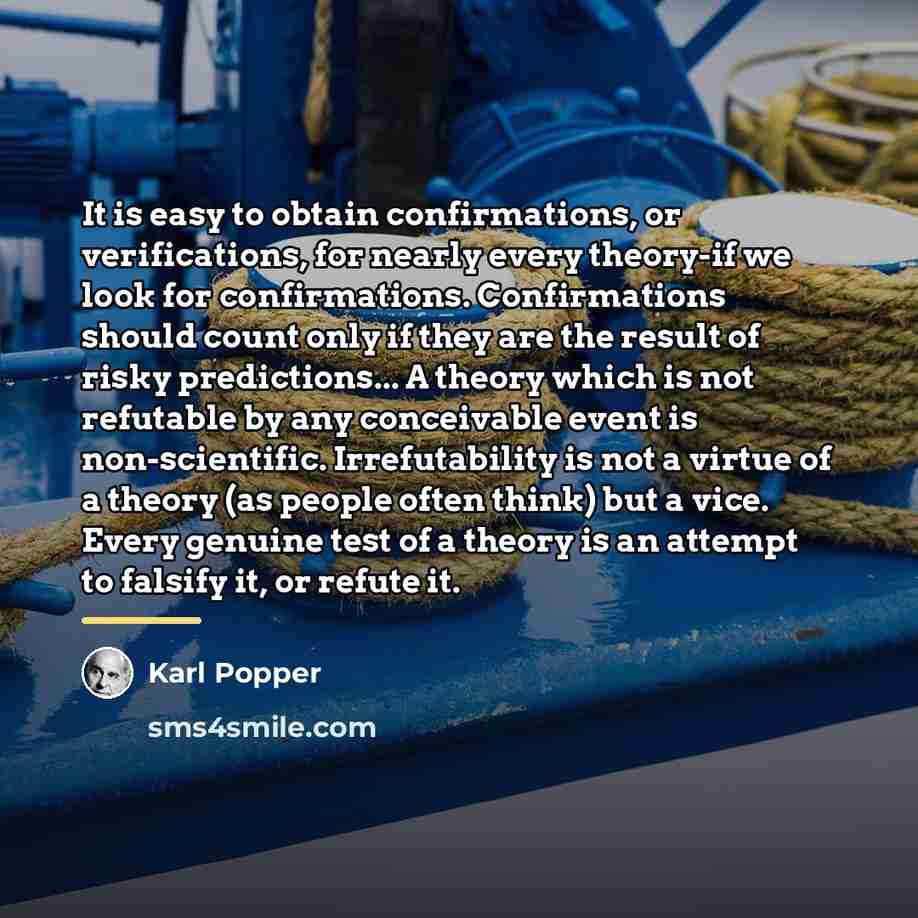 “It is easy to obtain confirmations, or verifications, for nearly…” quote by Karl Popper