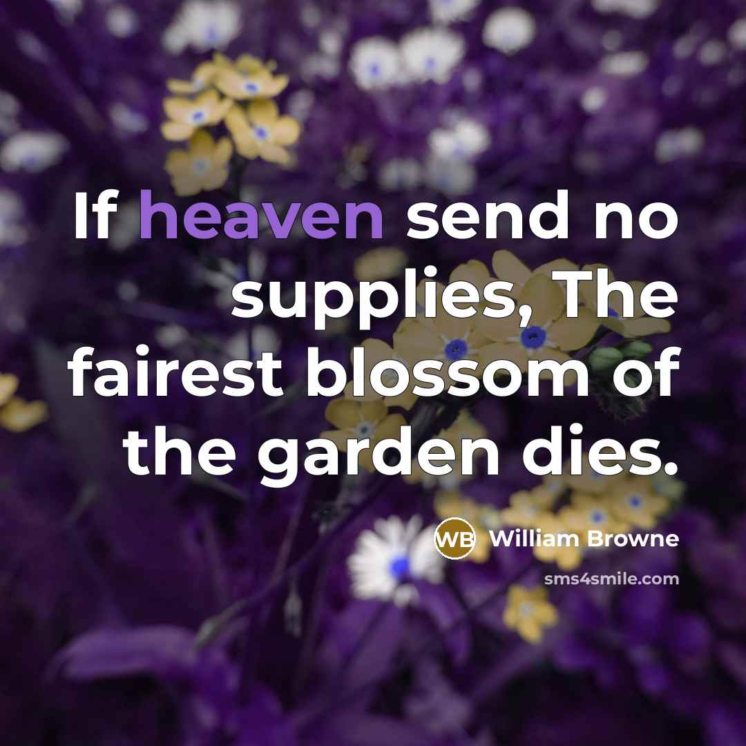 “If heaven send no supplies, The fairest blossom of the…” quote by William Browne