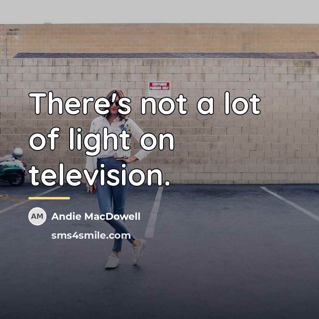 “There's not a lot of light on television.…” quote by Andie MacDowell