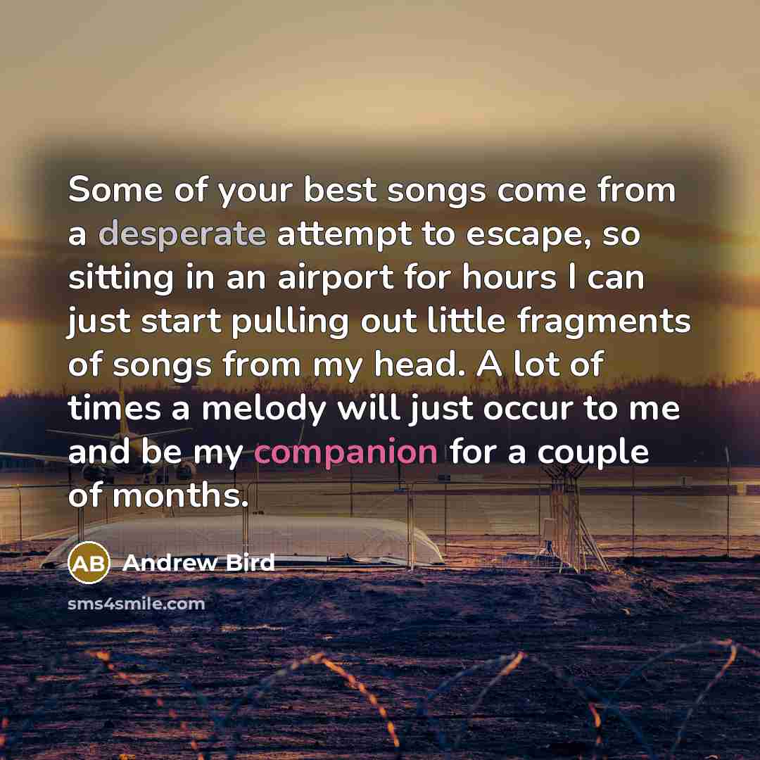 “Some of your best songs come from a desperate attempt…” quote by Andrew Bird