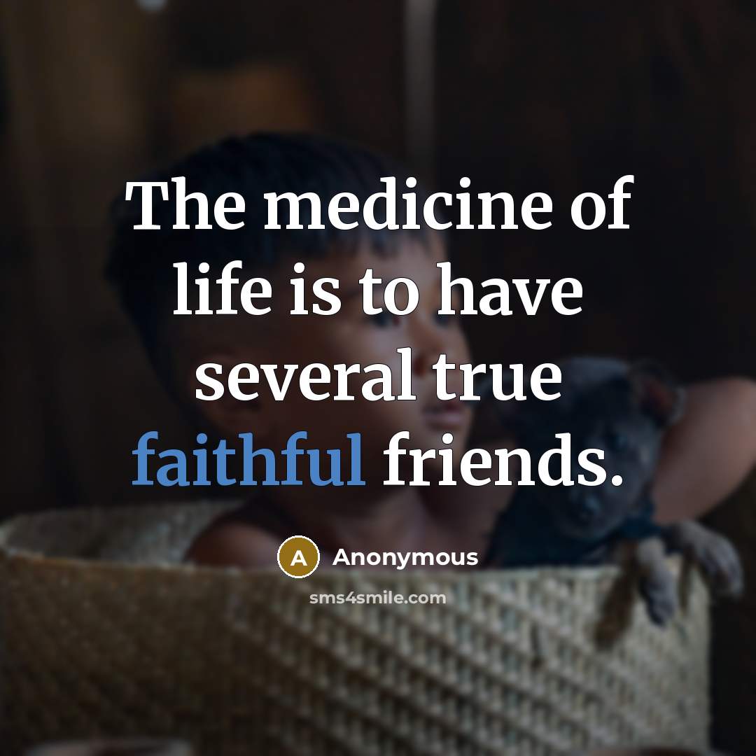 “The medicine of life is to have several true faithful…” quote by Anonymous