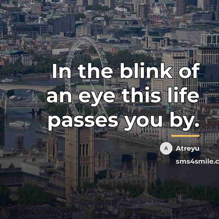 “In the blink of an eye this life passes you…” quote by Atreyu