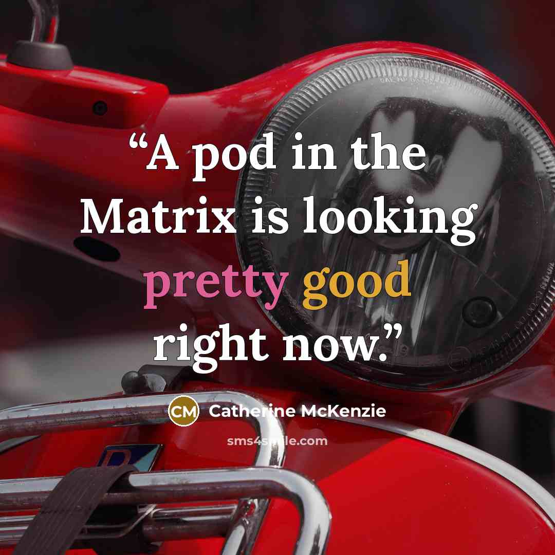 “A pod in the Matrix is looking pretty good right now.” quote by Catherine McKenzie