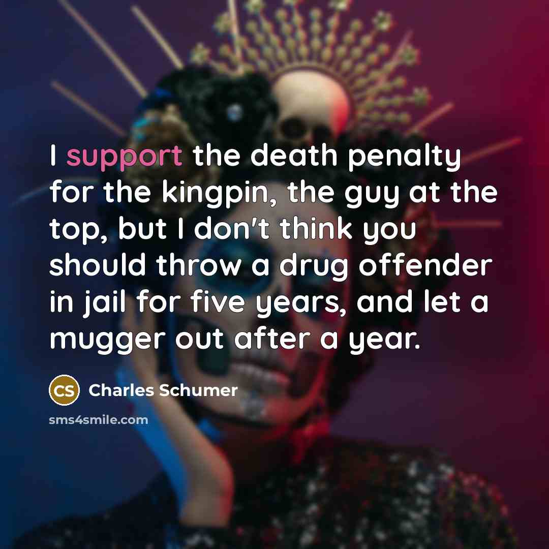 “I support the death penalty for the kingpin, the guy…” quote by Charles Schumer