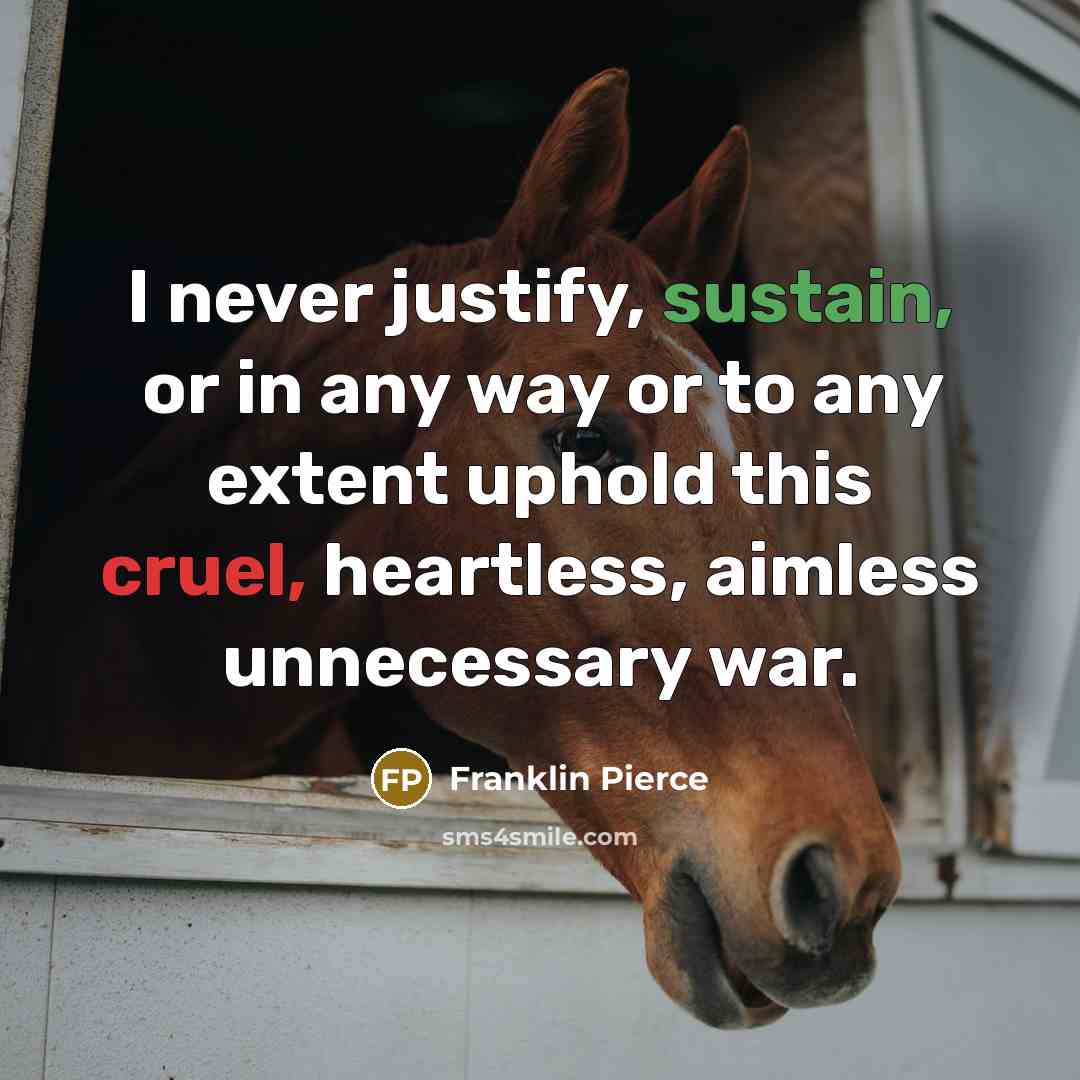 “I never justify, sustain, or in any way or to…” quote by Franklin Pierce