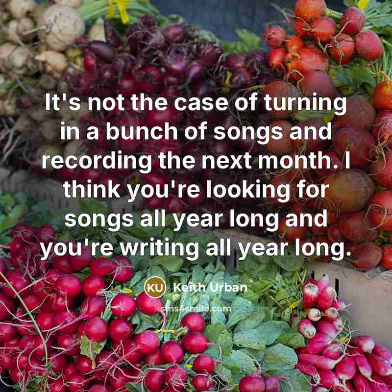 “It's not the case of turning in a bunch of…” quote by Keith Urban