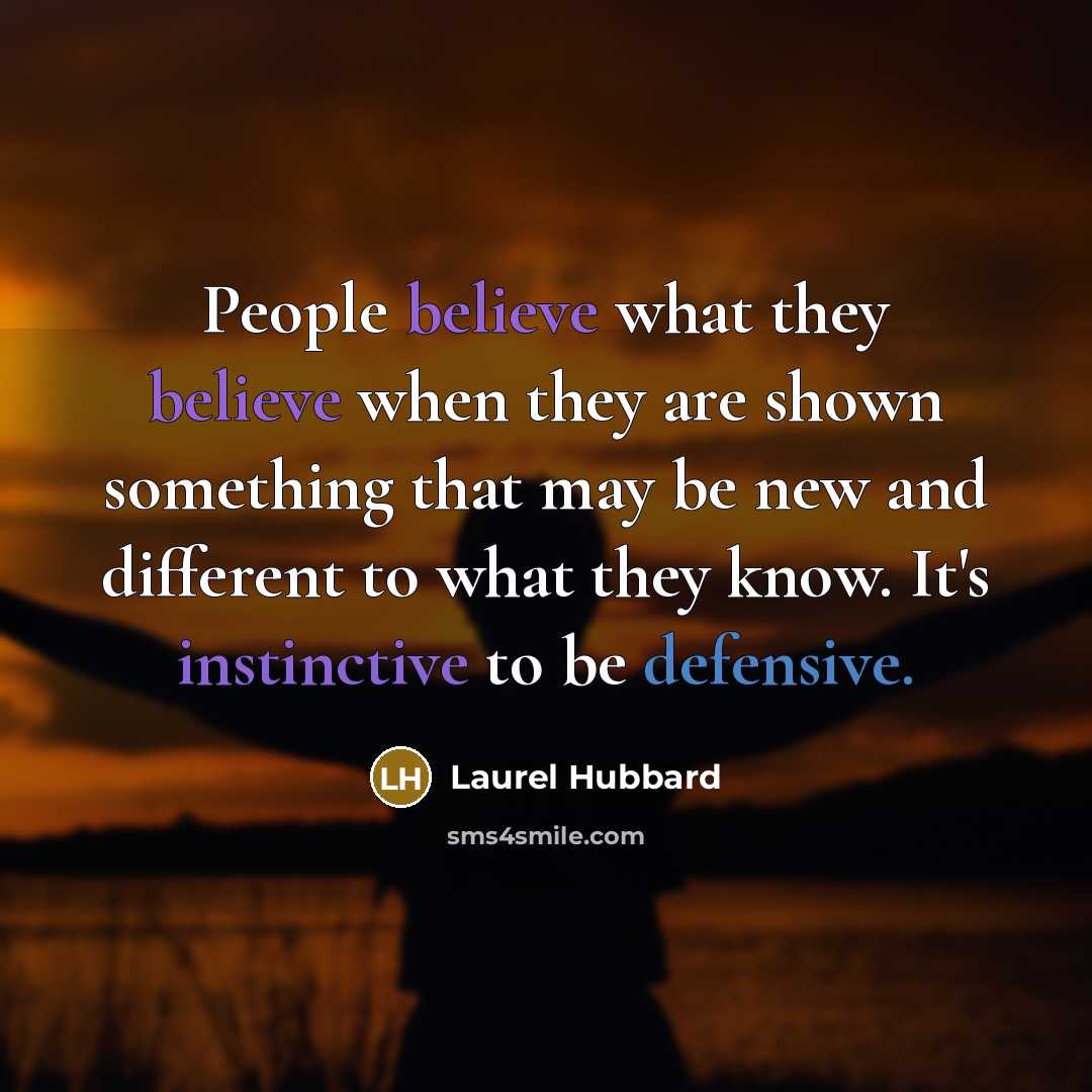 “People believe what they believe when they are shown something…” quote by Laurel Hubbard