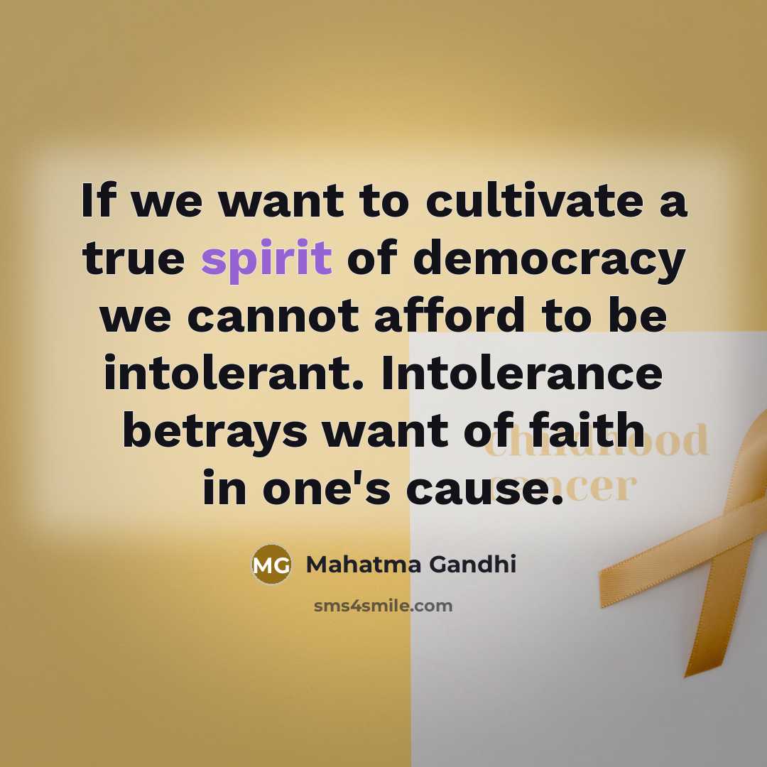 “If we want to cultivate a true spirit of democracy…” quote by Mahatma Gandhi