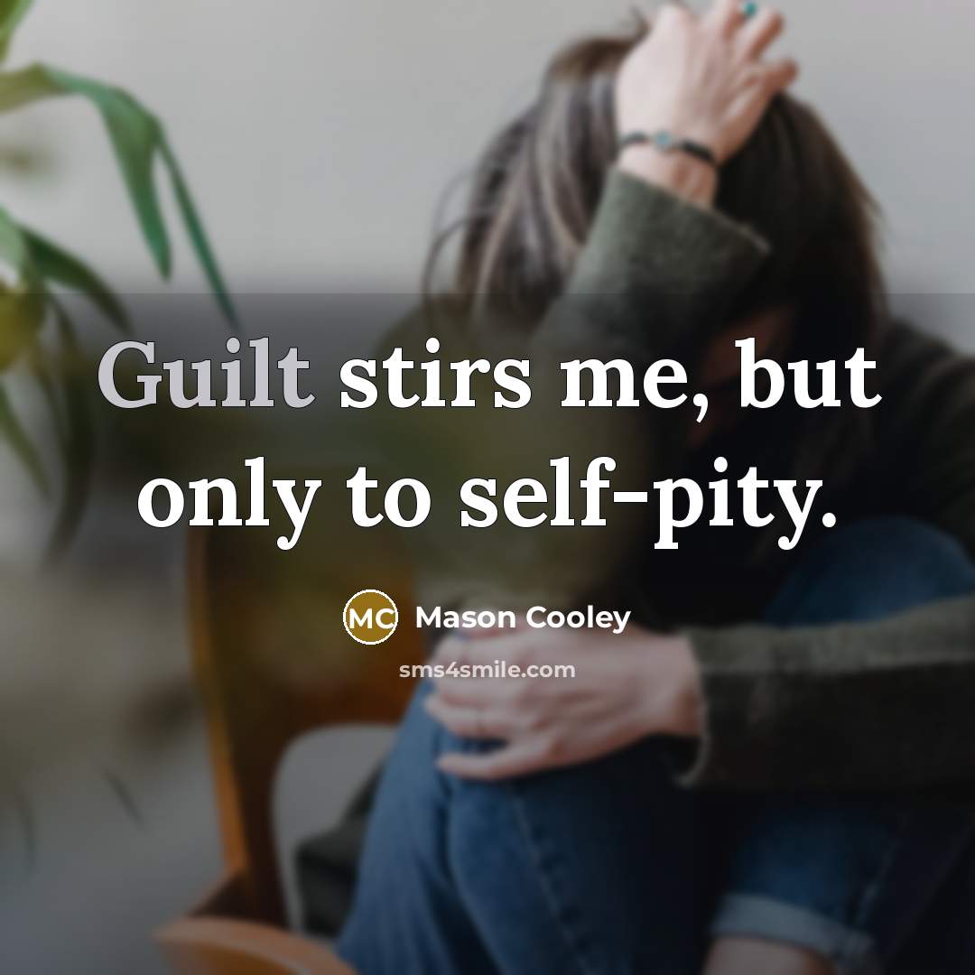 “Guilt stirs me, but only to self-pity.…” quote by Mason Cooley