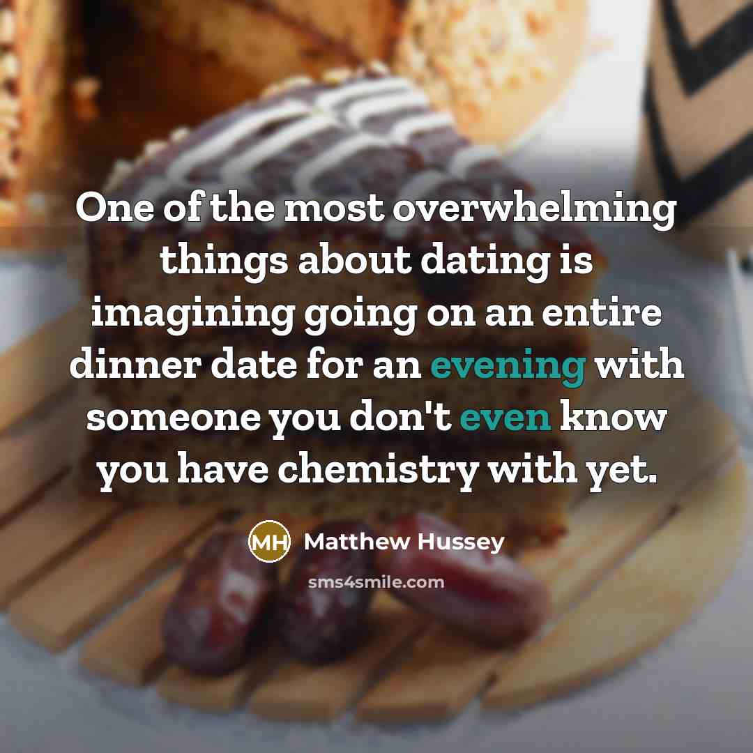 “One of the most overwhelming things about dating is imagining…” quote by Matthew Hussey