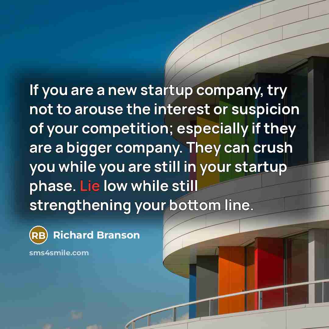 “If you are a new startup company, try not to…” quote by Richard Branson