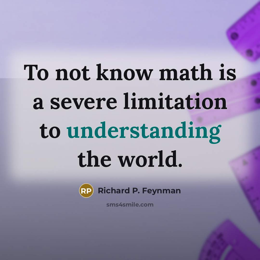 “To not know math is a severe limitation to understanding…” quote by Richard P. Feynman
