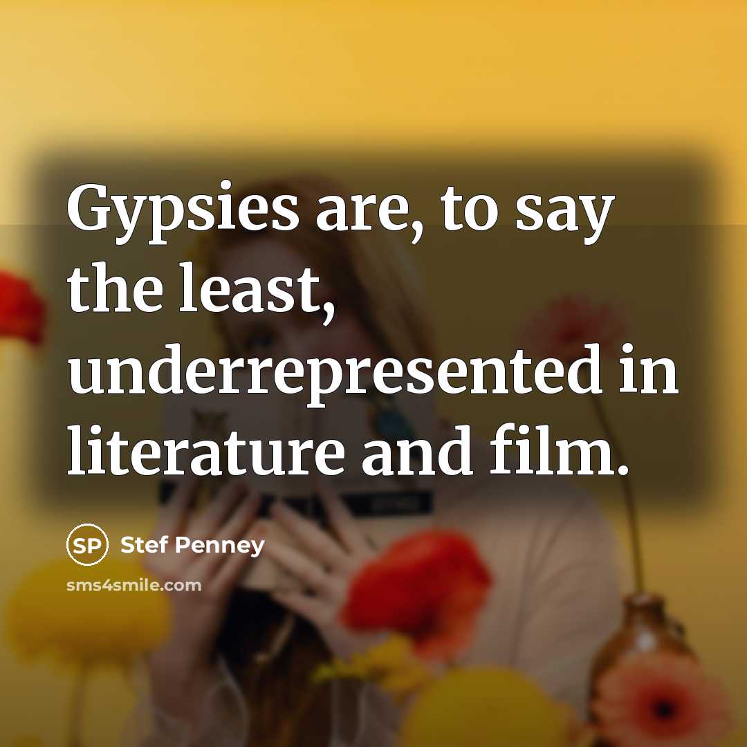 “Gypsies are, to say the least, underrepresented in literature and…” quote by Stef Penney