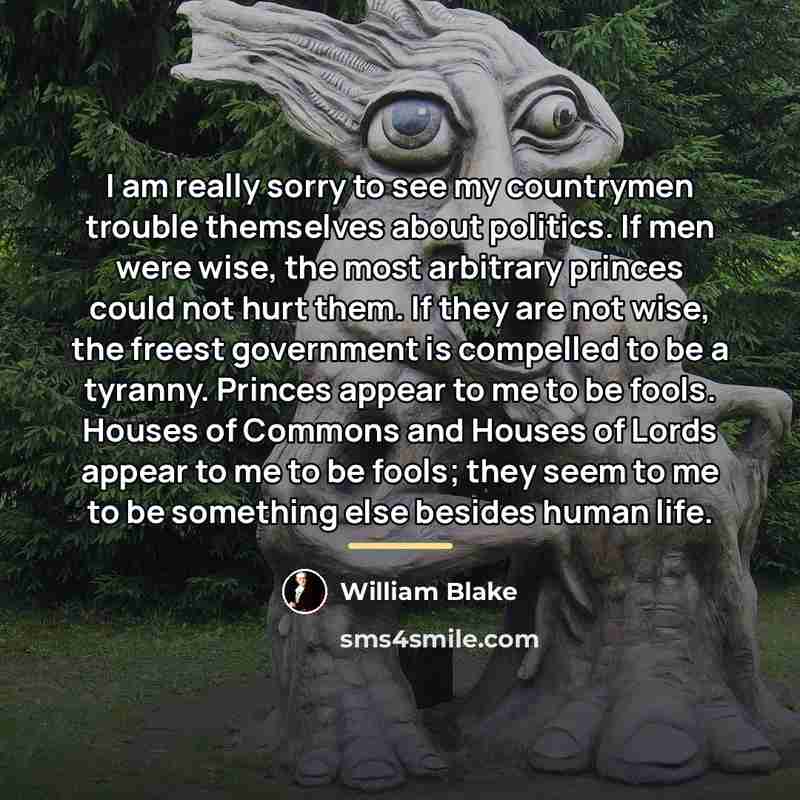 “I am really sorry to see my countrymen trouble themselves…” quote by William Blake