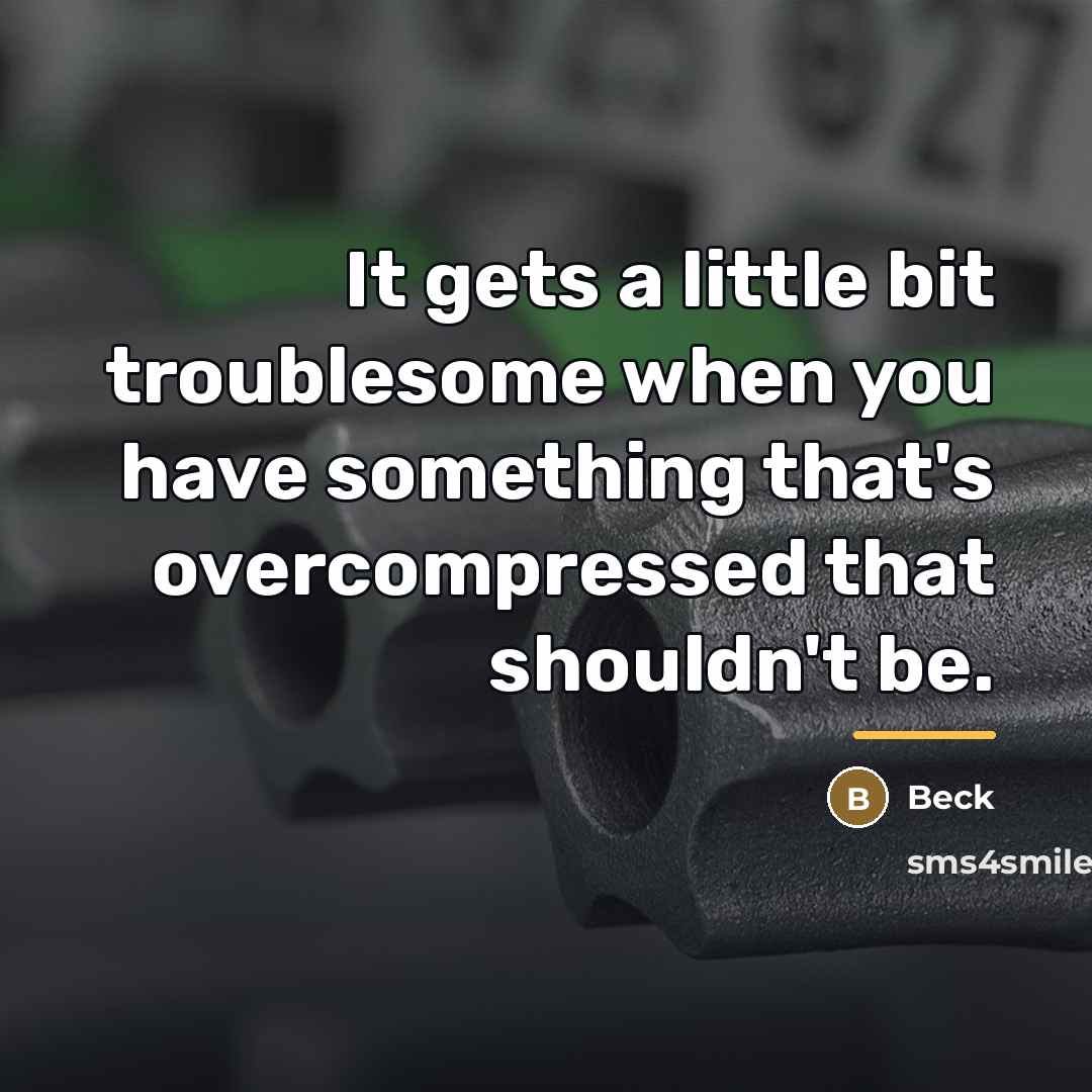 “It gets a little bit troublesome when you have something…” quote by Beck