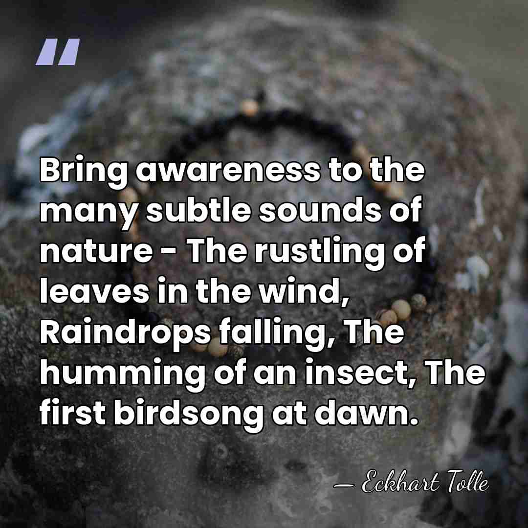 Bring awareness to the many subtle sounds of nature - The rustling&hellip; - Eckhart Tolle