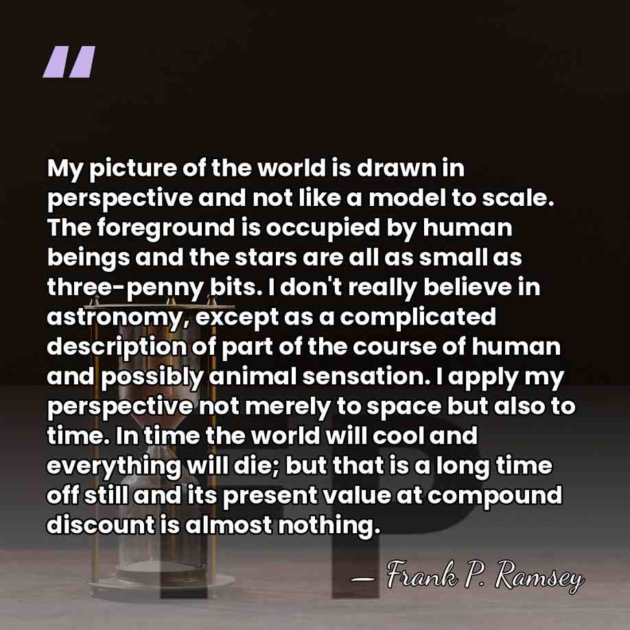 My picture of the world is drawn in perspective and not like&hellip; - Frank P. Ramsey