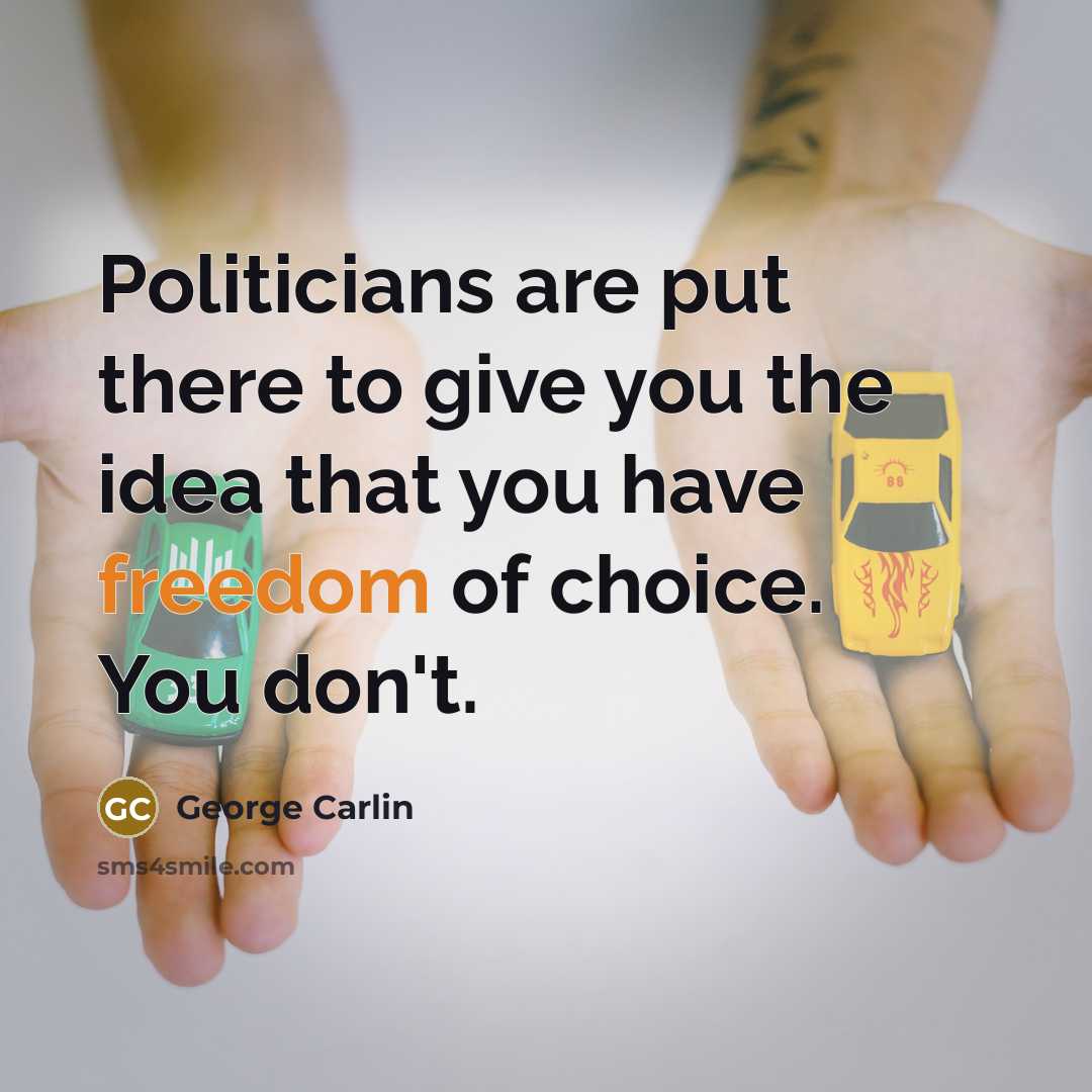 “Politicians are put there to give you the idea that…” quote by George Carlin