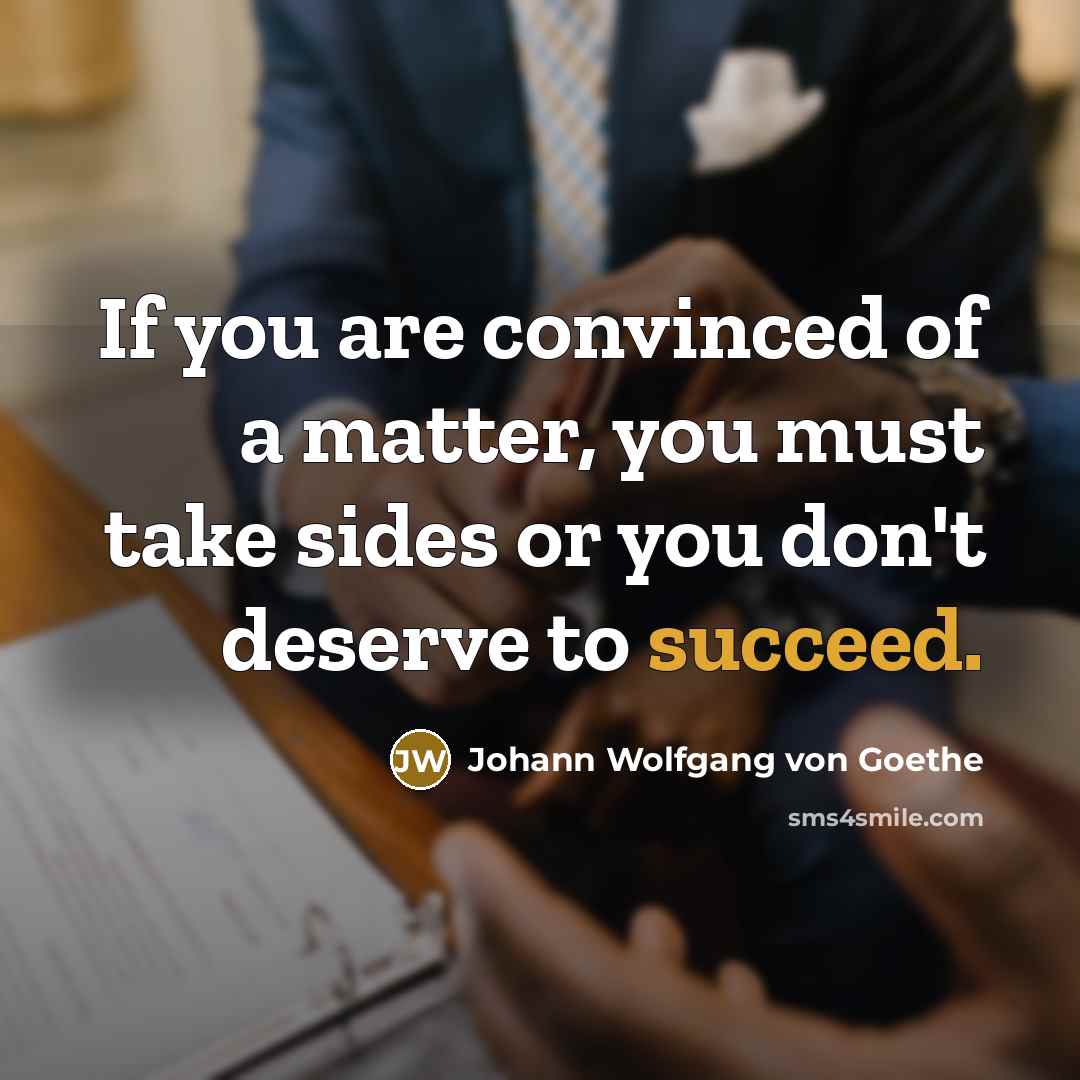 “If you are convinced of a matter, you must take…” quote by Johann Wolfgang von Goethe