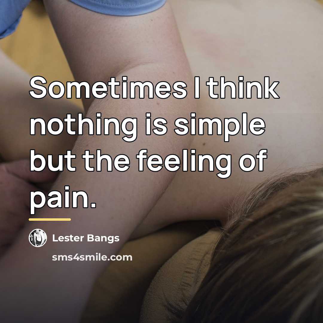 “Sometimes I think nothing is simple but the feeling of…” quote by Lester Bangs
