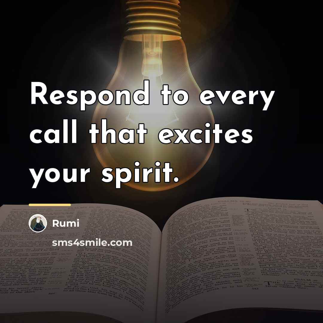 “Respond to every call that excites your spirit.…” quote by Rumi
