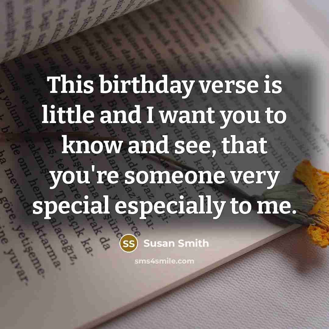 “This birthday verse is little and I want you to…” quote by Susan Smith