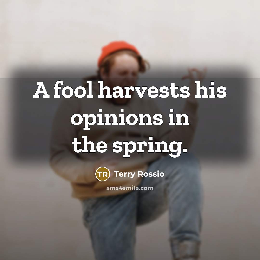 “A fool harvests his opinions in the spring.…” quote by Terry Rossio