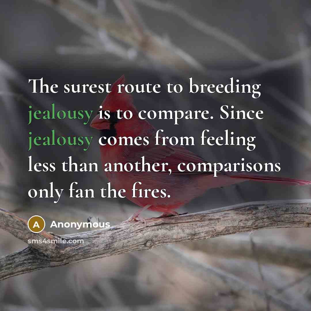 “The surest route to breeding jealousy is to compare. Since…” quote by Anonymous